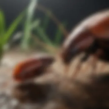 Ecological Role of Cockroach Larvae Cockroach larvae in their natural habitat, highlighting their ecological interactions.