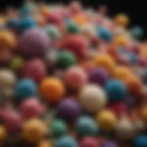 Colorful bacteria plush toys grouped together