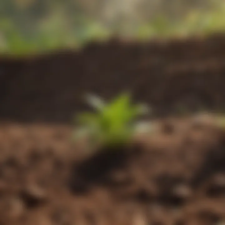 Healthy soil with rich organic matter