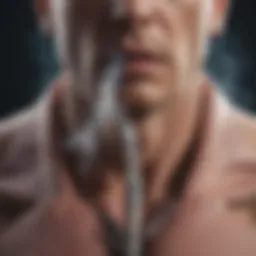 Illustration showing the impact of smoking on bronchial tubes