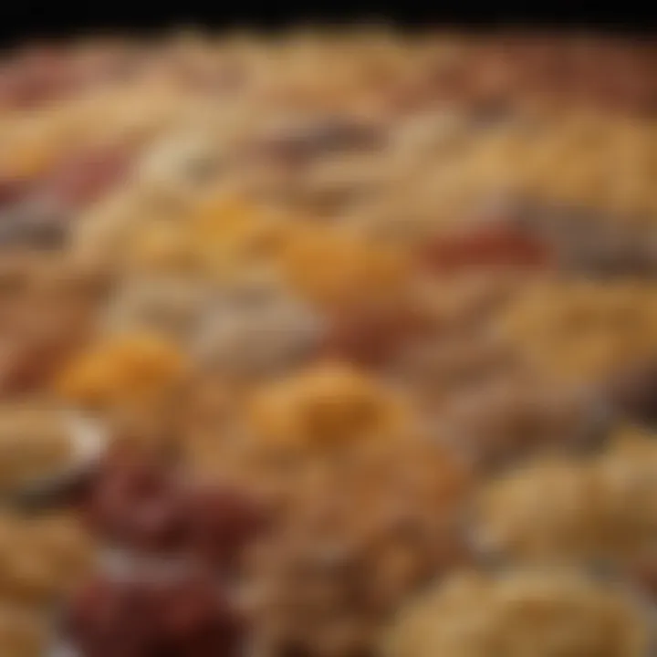 An array of different cereals showcasing varieties