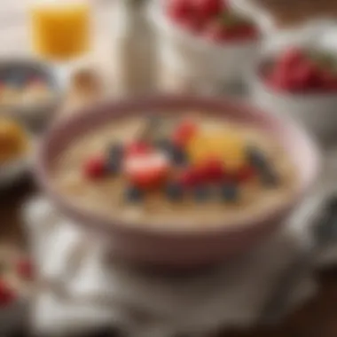 Heart-Healthy Breakfast with Oats A heart-healthy breakfast featuring oats and fruits