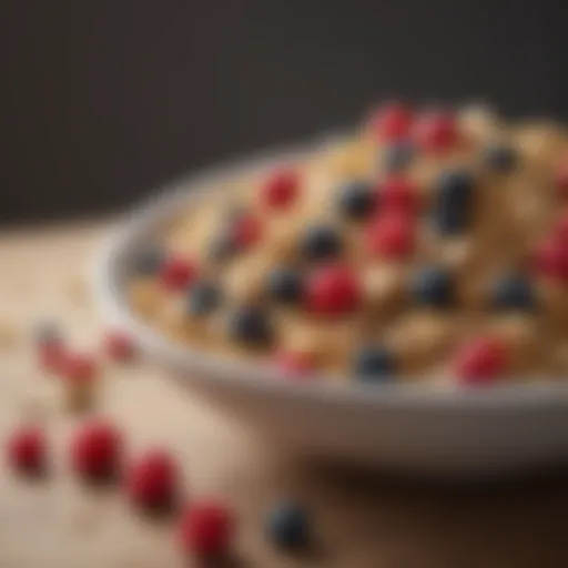 A bowl of whole grain cereal with berries