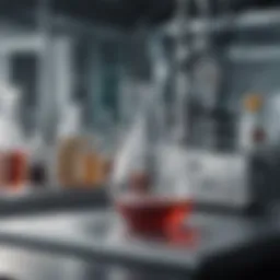 Illustration of chromatographic separation in a laboratory setting