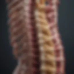 Illustration depicting the spine affected by ankylosing spondylitis