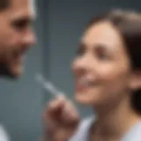 A patient discussing treatment options with an orthodontist