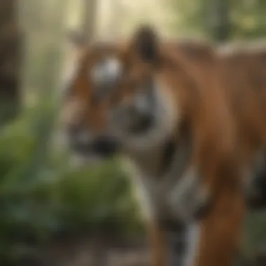 A vibrant ecosystem showcasing the diverse flora and fauna that coexist with tigers.