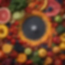 Colorful assortment of fiber-rich fruits and vegetables