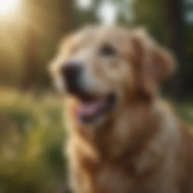 A happy Golden Retriever enjoying the outdoors.