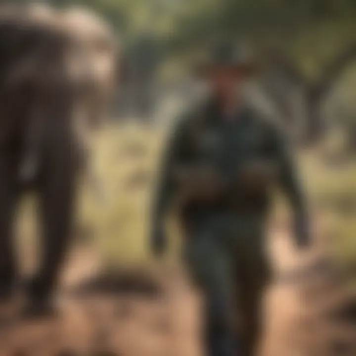 Anti-poaching rangers patrolling a wildlife reserve