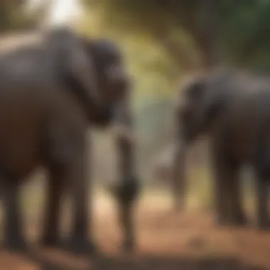Scientific Research for Sustainable Conservation Researcher studying elephants in their environment