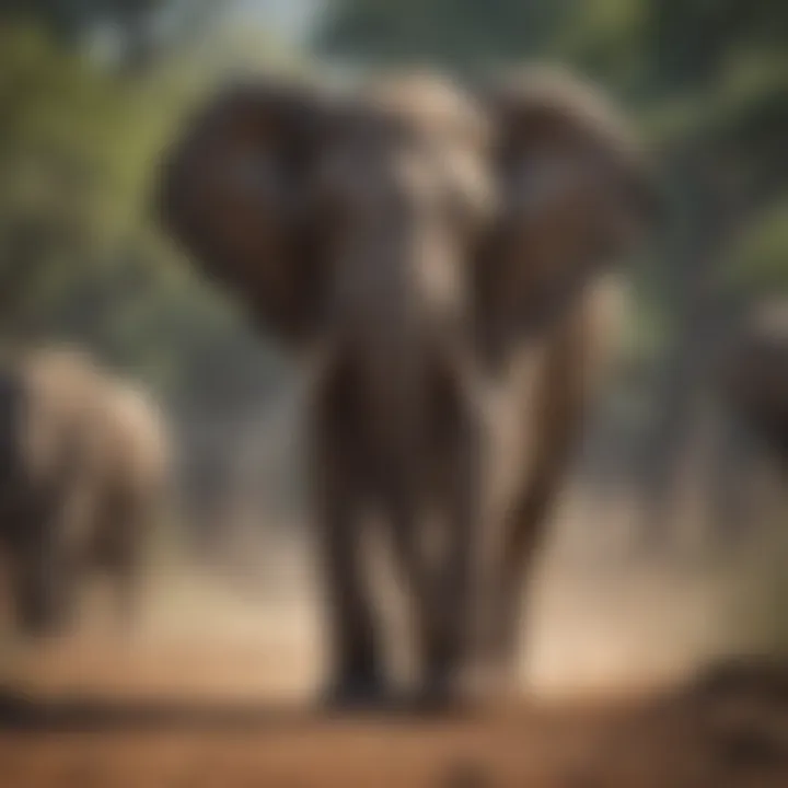 A majestic elephant roaming freely in its natural habitat