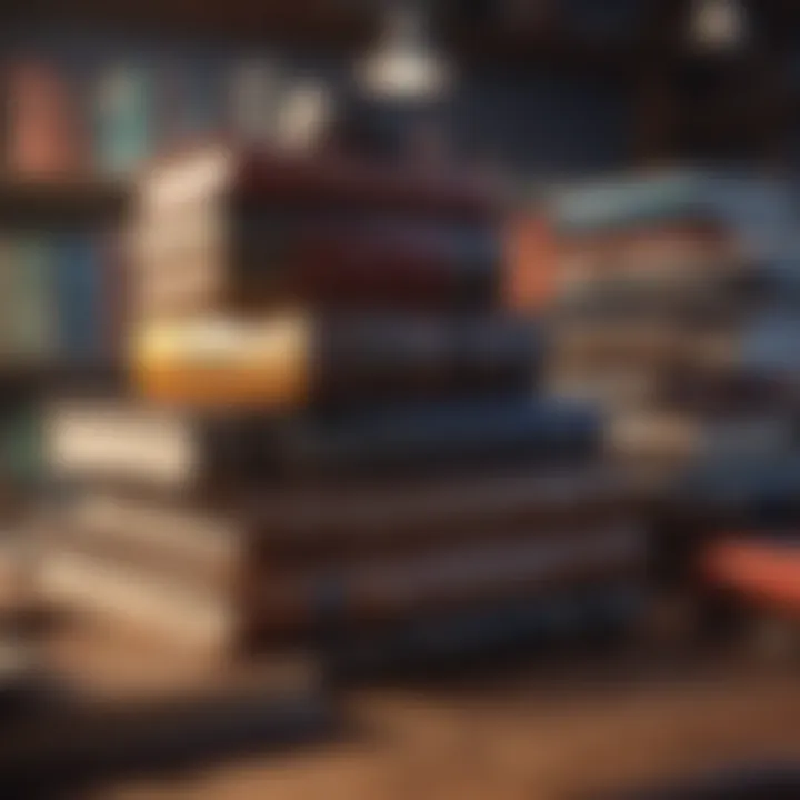 An array of language learning resources like books and apps