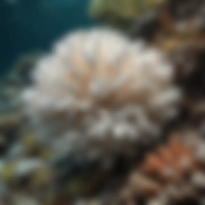 Illustration of coral bleaching effects on marine life.