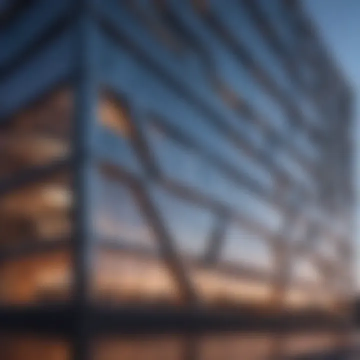 Modern architectural design featuring heat-reflective windows.