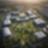 Aerial view of Kwame Nkrumah University of Science and Technology campus showcasing its vibrant environment.