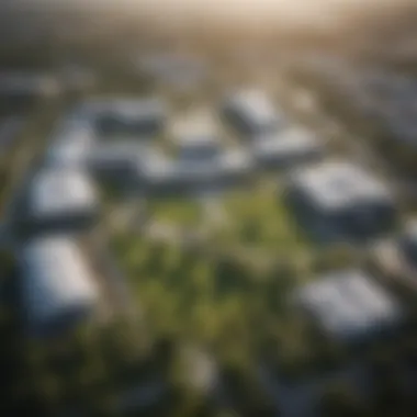 Aerial View of KNUST Campus Aerial view of Kwame Nkrumah University of Science and Technology campus showcasing its vibrant environment.