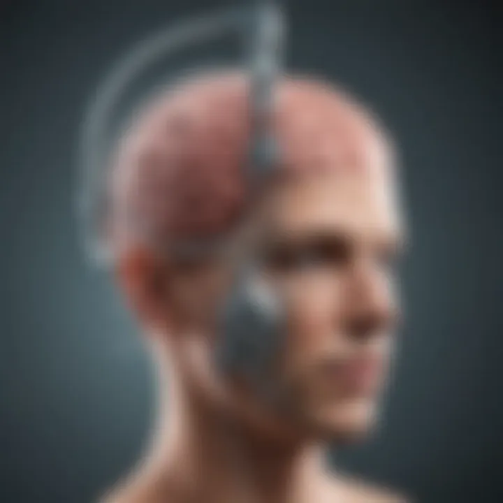 Illustration showing deep brain stimulation equipment