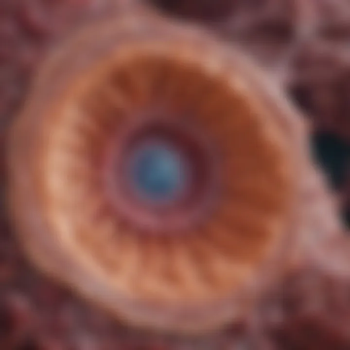 Illustration depicting the cellular structure of Merkel cell carcinoma