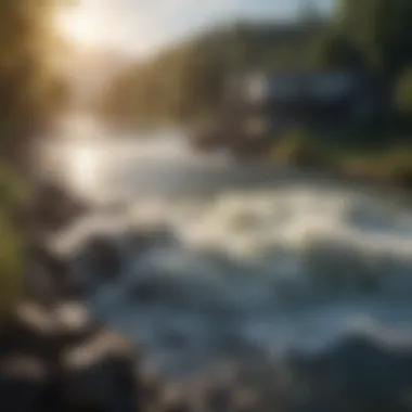 Hydropower plant utilizing river flow