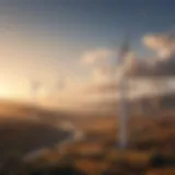 Wind turbine farm generating clean energy