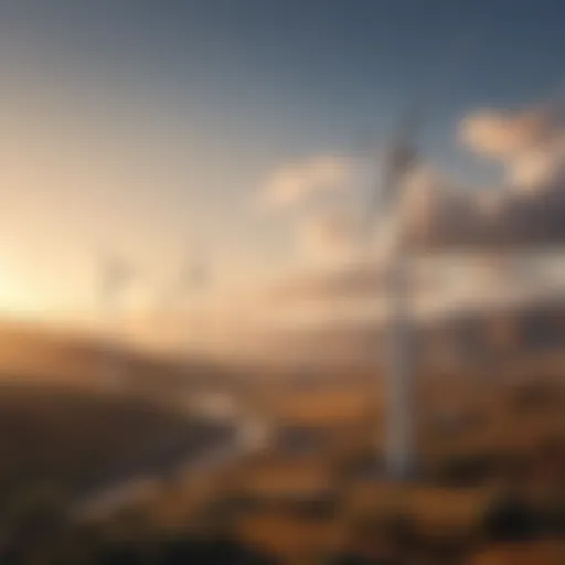 Wind turbine farm generating clean energy