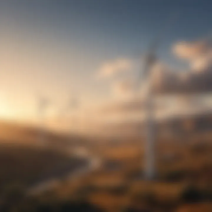 Wind turbine farm generating clean energy