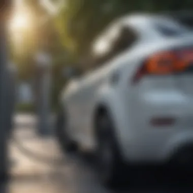 A close-up of a charging station for electric cars