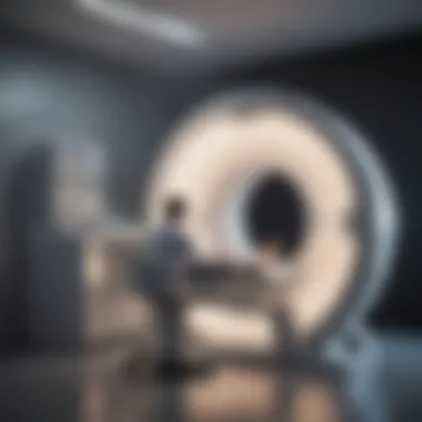 Innovative Open MRI Technology in Use Open MRI machine with a patient