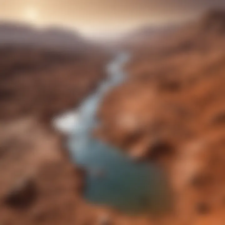 A diagram illustrating the water sources on Mars and their implications for life