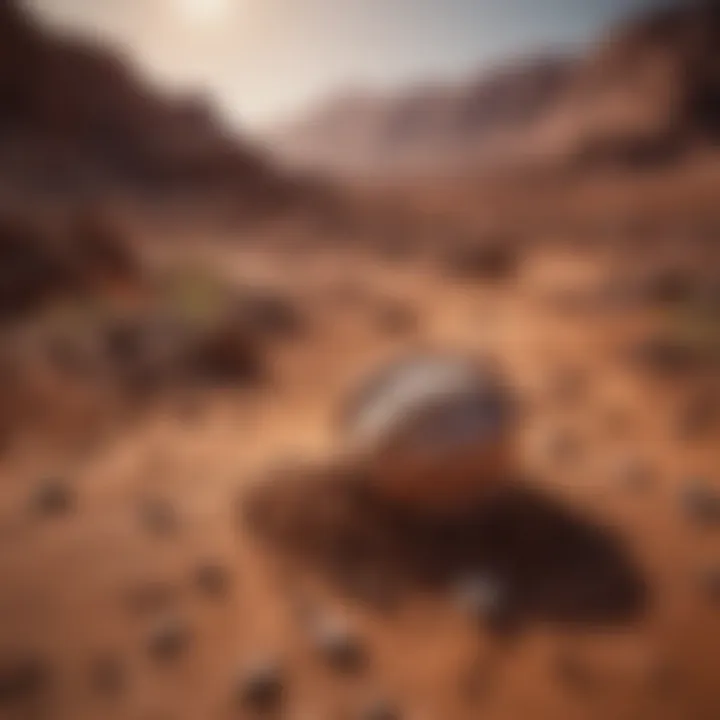 An artist's representation of potential microbial life thriving in Martian soil