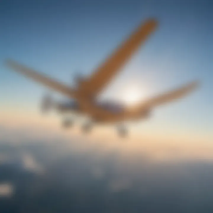A solar aircraft soaring through a clear blue sky