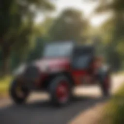 A vintage motorized buggy showcasing its early design