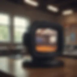 A modern classroom equipped with technology devices.