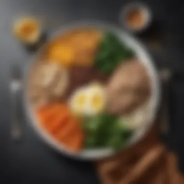 Nutritious Vegan Meal Highlighting Choline Sources A well-balanced vegan plate illustrating various choline sources