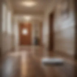 A sophisticated fall detection device integrated into a home environment showcasing modern technology.