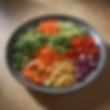 A plate displaying various colorful vegetables