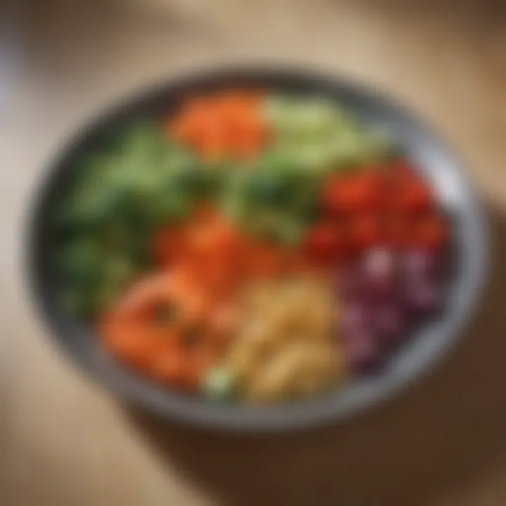 A plate displaying various colorful vegetables