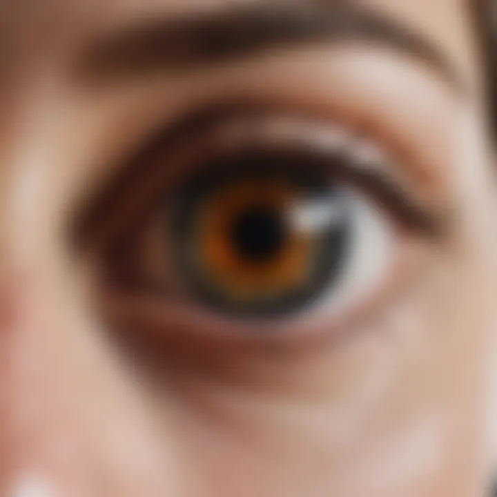 Close-up of an eye examination to monitor glaucoma