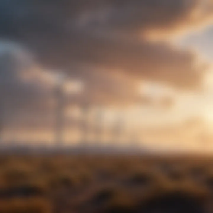 Renewable energy technology like wind turbines and solar panels