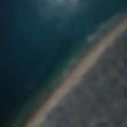 Aerial view of the Great Ocean Garbage Patch showcasing the vast expanse of marine debris.