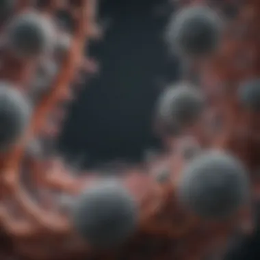Diagram depicting biological mechanisms linking asbestos to cancer