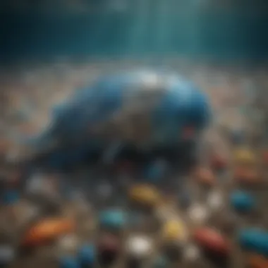 Impact of Plastic Pollution on Marine Life Illustration of marine life affected by plastic pollution, illustrating the ecological consequences.