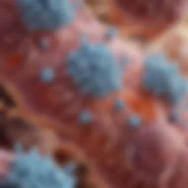 Microscopic View of Mesothelioma Cells Close-up of pleural mesothelioma cells under a microscope