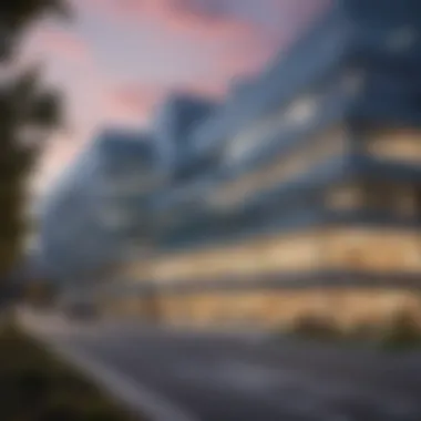 Exterior view of MGH West Cancer Center showcasing its modern architecture