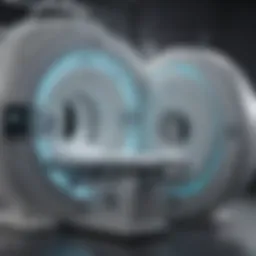 Illustration of MRI machine in medical setting