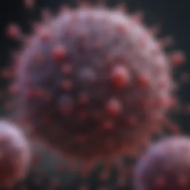 Nanoparticle Interaction with Tumors Illustration of nanoparticles interacting with cancer cells