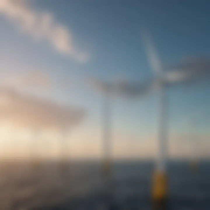 Aerial view of offshore wind farm