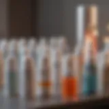 Close-up of various inhaler types on a table