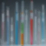 Detailed view of various pipette types used in laboratories
